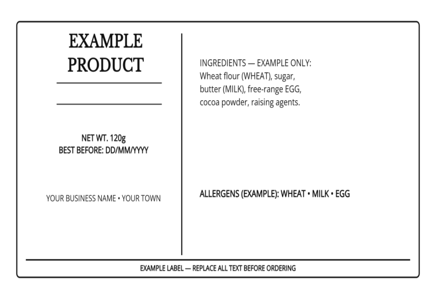 Two Column Ingredient Label