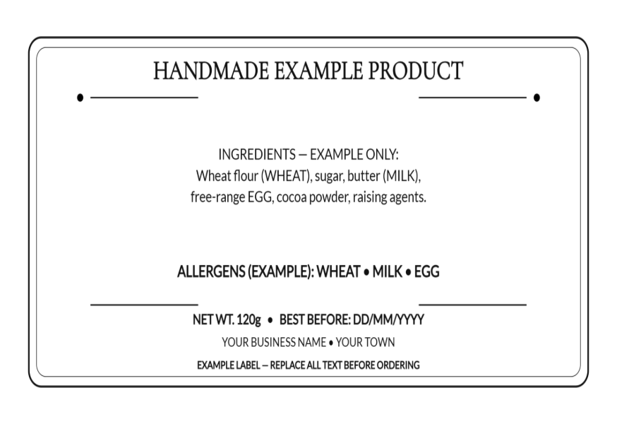 Artisan Ingredient Label