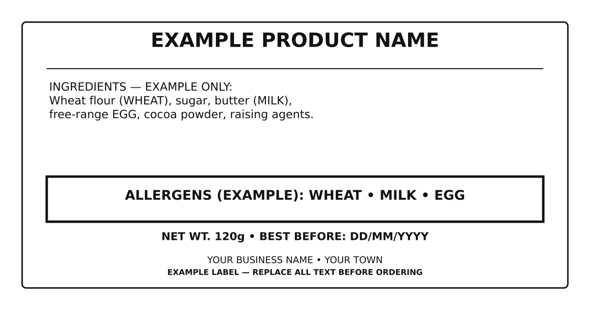 Allergen Focus Ingredient Label